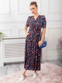 Coleen Jersey Maxi Dress, Navy Multi -Miha Dresses Shop FD621133NavyMulti 5
