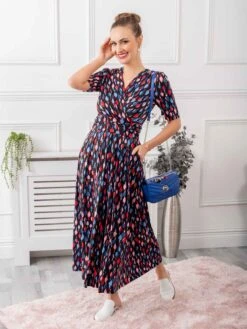 Coleen Jersey Maxi Dress, Navy Multi -Miha Dresses Shop FD621133NavyMulti 7