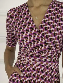 Georgia Geometric Jersey Maxi Dress, Pink -Miha Dresses Shop G 621137 Pink 5