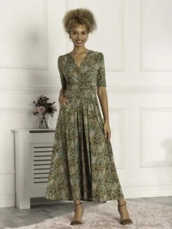 Saniya Print Jersey Maxi Dress, Green Animal -Miha Dresses Shop G621 137 GreenAnimal 3