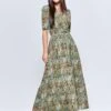 Saniya Print Jersey Maxi Dress, Green Animal -Miha Dresses Shop G621 137 GreenAnimal 5