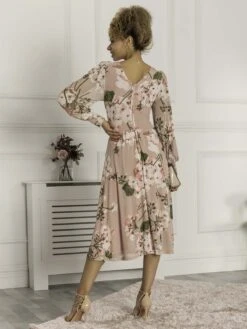 Gianna Long Sleeve Mesh Dress, Dusty Pink -Miha Dresses Shop GH 2378 DustyPink 2