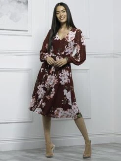 Gabriel Twist Waist Swing Dress, Floral Multi