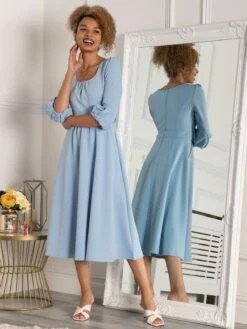 Jolie Moi Bell Sleeve Midi Dress, Blue -Miha Dresses Shop H 275 Blue 1 9c331747 38a4 48d7 a2ac 9e5bbfdca241