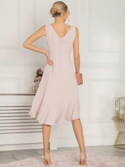 Jolie Moi Palmer Dip Hem Shift Dress, Pink -Miha Dresses Shop HQ 172 Pink 4