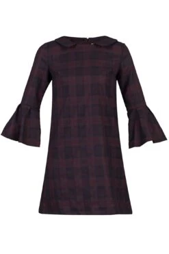 Checked Fluted Sleeve Tunic Black Check -Miha Dresses Shop I 5053319206637 00 20161229 72e4f289 84ec 44c9 bd66 041e4cd9541d