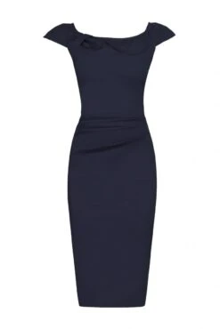 Ruched 40s Wiggle Dress, Navy -Miha Dresses Shop I 5053319208105 00 20170322 40390 b8b3863f 6121 4bd9 a5b1 c641f92bf690