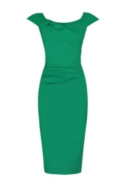 Ruched 40s Wiggle Dress, Green -Miha Dresses Shop I 5053319208310 00 20170322 15946 f1d705ba 2377 4a0a acd6 c569c187809b