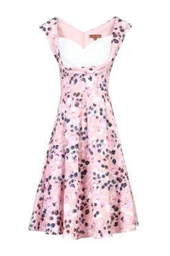 Retro Crossover Bust Swing Dress, Pink Floral -Miha Dresses Shop I 5053319223290 00 20170620 82359 53119bd2 0d22 4078 983c f5f388001425
