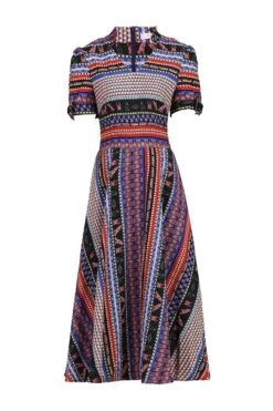 Print Bow Detail Tea Dress, Navy Multi -Miha Dresses Shop I 5053319238287 00 20171115 35053 4a25dc90 e6ed 4e62 aa56 6c3d3999c5fa