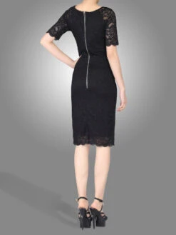 Lace Ruched Shift Dress, Black -Miha Dresses Shop JN 86387black 5 52964 30fd5c4d 6f77 433d 86c3 68c28b6ae8f8