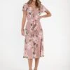 Jolie Moi Shirley Mesh Midi Dress, Pink Floral -Miha Dresses Shop JolieMoiFitandFlareFloralPrintMidiDress 275