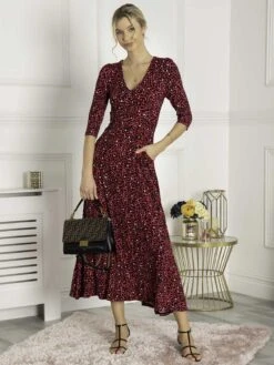 Kamiyah Viscose Maxi Dress, Pink Animal -Miha Dresses Shop KH 3229 PinkAnimal 3