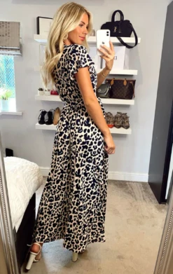 Lola Wrap Dip Hem Maxi Dress, Pink Animal -Miha Dresses Shop L 670 12PinkAnimal 2