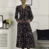 Vivian Long Sleeve Dress, Navy Floral -Miha Dresses Shop L312 621 NavyFloral 1