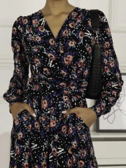 Vivian Long Sleeve Dress, Navy Floral -Miha Dresses Shop L312 621 NavyFloral 5