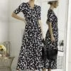 Jolie Moi Acadia Floral Print Wrap Maxi Dress, Navy White Floral