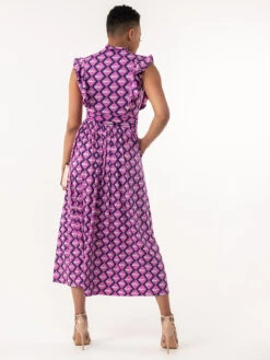 Jolie Moi Doris Frilly Maxi Dress, Pink Animal -Miha Dresses Shop L951 133PINKANIMAL 4