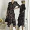 Jolie Moi Knot Front Hanky Hem Dress, Navy Floral -Miha Dresses Shop LY 872 NavyFloral 1