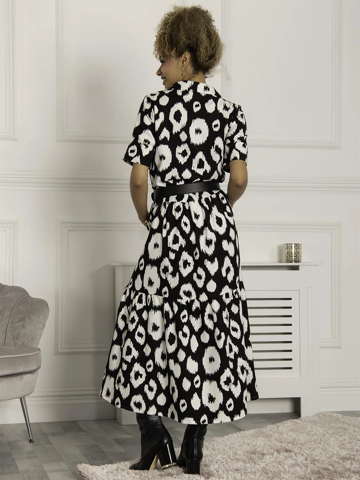 Andorra Printed Maxi Dress, Black Animal 5 Andorra Printed Maxi Dress, Black Animal - Image 3