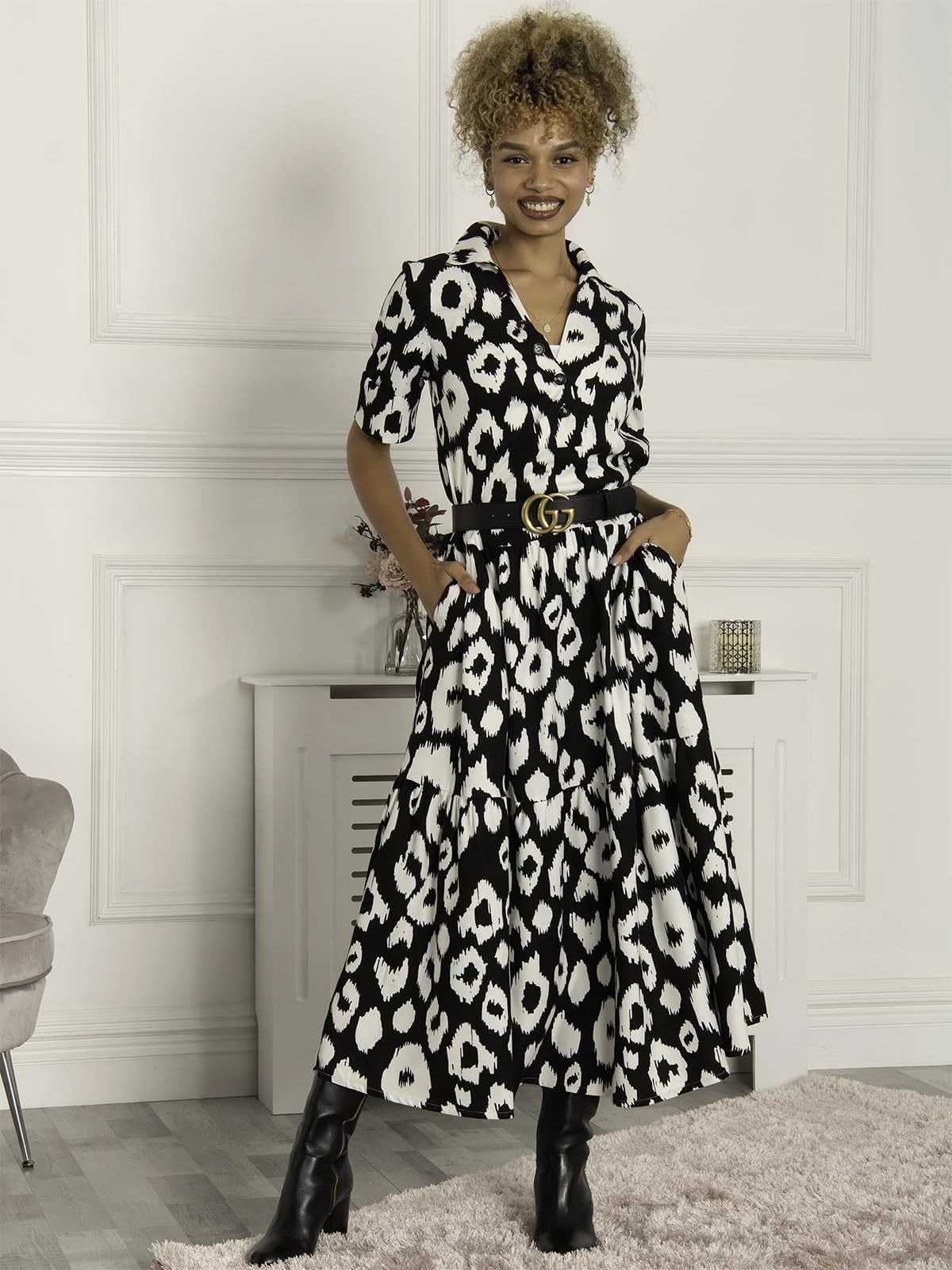 Andorra Printed Maxi Dress, Black Animal 3 Andorra Printed Maxi Dress, Black Animal