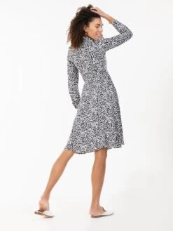 Susan Fit & Flare Shirt Dress , Black Animal -Miha Dresses Shop M091 106BlackAnimal 2