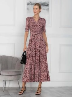 Jolie Moi Beatrice Jersey Wrap Maxi Dress, Pink Animal -Miha Dresses Shop M621 137 PinkAnimal 4 3b912649 761a 4581 a94d 2bed66644f50