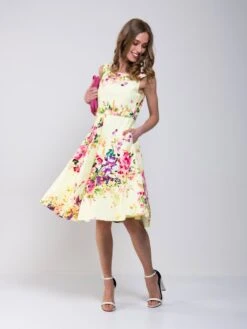Floral Print Scoop Neck Swing Dress, Yellow Floral -Miha Dresses Shop MarchShoot 3769 2250X3000 c6a3e1db 110b 48d6 9f9b 89efc08aac72