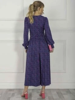 Jolie Moi Nancy Long Sleeve Maxi Dress, Blue Animal -Miha Dresses Shop N 312621BlueAnimal 10