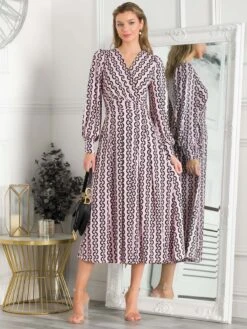 Jolie Moi Nancy Long Sleeve Maxi Dress, Pink Geo -Miha Dresses Shop N 312621 PinkGeo 1 bbd6cdfe 4104 4cce a158 753b92f7d2f7