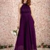 Halter Neck Lace Maxi Bridesmaid Dress, Dark Purple -Miha Dresses Shop Practice Session 1191 2250X3000 7b085a41 246c 4268 afd6 ef6b3ea17705
