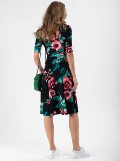 Print Half Sleeve Midi Viscose Dress, Navy Floral 11 Print Half Sleeve Midi Viscose Dress, Navy Floral -Miha Dresses Shop R 162 2ANAVYFLORAL 6db12f1d 8d82 40a6 ba6e 90e54e578799