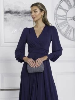 Rashelle Jersey Long Sleeve Maxi Dress, Navy -Miha Dresses Shop R312 143 Navy 4