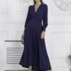 Rashelle Jersey Long Sleeve Maxi Dress, Navy -Miha Dresses Shop R312 143 Navy 5