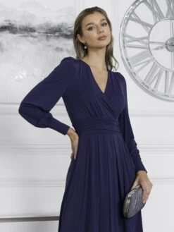 Rashelle Jersey Long Sleeve Maxi Dress, Navy -Miha Dresses Shop R312 143 Navy 6