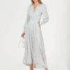 Rashelle Jersey Long Sleeve Maxi Dress, Pearl -Miha Dresses Shop R312 143 Pearl 2