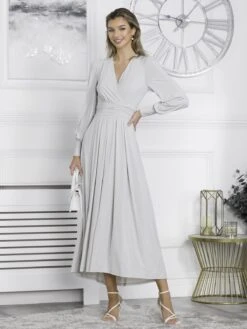 Rashelle Jersey Long Sleeve Maxi Dress, Pearl -Miha Dresses Shop R312 143 Pearl 5
