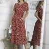 Jolie Moi Giana Mesh Maxi Dress, Red Leafy -Miha Dresses Shop RTL162 6 RedLeafy 2