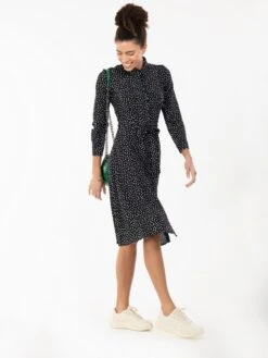 Jolie Moi Shea Spot Print Shirt Dress, Black Spot -Miha Dresses Shop S091 112BlackSpot 3