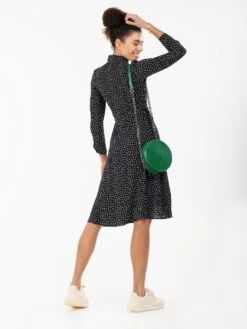 Jolie Moi Shea Spot Print Shirt Dress, Black Spot -Miha Dresses Shop S091 112BlackSpot 4