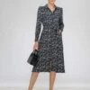 Jolie Moi Shea Viscose Shirt Midi Dress, Navy Floral