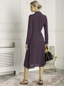 Jolie Moi Shea Viscose Shirt Midi Dress, Purple Multi -Miha Dresses Shop S091 112 PurpleMulti 4