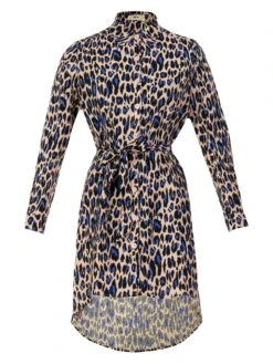 Sylvia Longline Shirt Dress, Blue Animal -Miha Dresses Shop SH 1987BlueAnimal 0