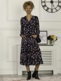 Libby Long Sleeve Midi Dress, Floral Multi -Miha Dresses Shop SH 362 FloralMulti 3