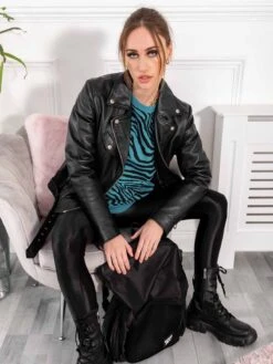 Animal Print Sweatshirt , Green Animal -Miha Dresses Shop SW 115 1GreenAnimal 6