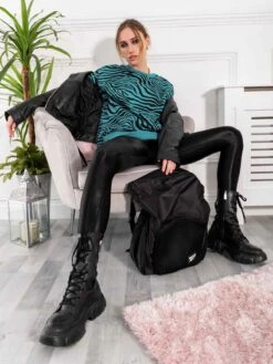 Animal Print Sweatshirt , Green Animal -Miha Dresses Shop SW 115 1GreenAnimal 8