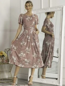 Sapphire Mesh Dress, Dusty Pink -Miha Dresses Shop SW 162 6 DustyPink 1