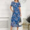 Giana Floral Midi Dress, Royal/Multi -Miha Dresses Shop TL 162 6 RoyalMulti 4