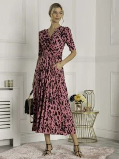 Josie Animal Print Maxi Dress, Pink Animal -Miha Dresses Shop TY621133 PinkAnimal 3