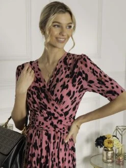 Josie Animal Print Maxi Dress, Pink Animal -Miha Dresses Shop TY621133 PinkAnimal 5